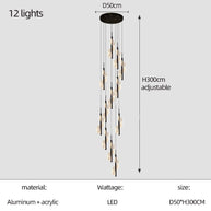 Acrylic Spiral Stairs Chandelier – Lighting for Large Spaces-MinimalisticDecor.com