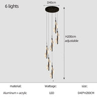 Acrylic Spiral Stairs Chandelier – Lighting for Large Spaces-MinimalisticDecor.com