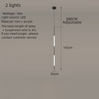 Acrylic Tubes Stairs Chandelier – Modern Long Tube Pendant for High Ceilings-MinimalisticDecor.com