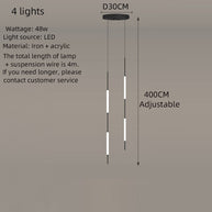 Acrylic Tubes Stairs Chandelier – Modern Long Tube Pendant for High Ceilings-MinimalisticDecor.com
