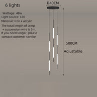 Acrylic Tubes Stairs Chandelier – Modern Long Tube Pendant for High Ceilings-MinimalisticDecor.com