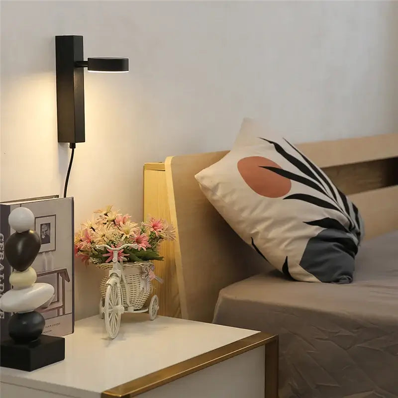 Adjustable LED Wall Reading Lamp with Switch – Modern Metal Wall Light-MinimalisticDecor.com