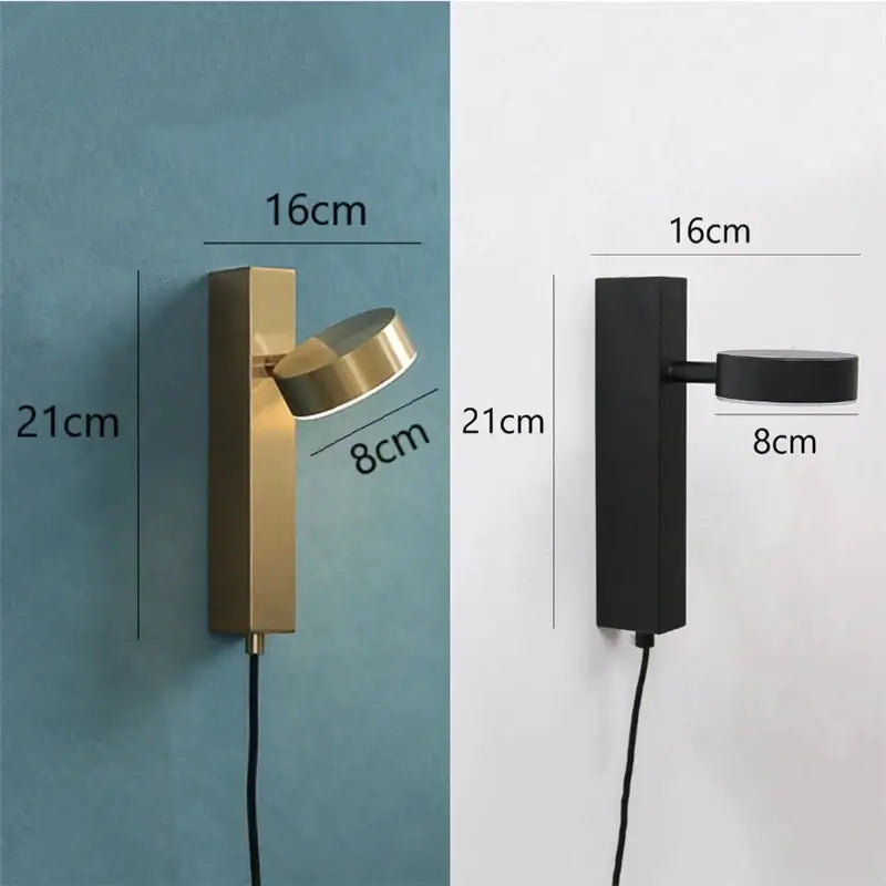 Adjustable LED Wall Reading Lamp with Switch – Modern Metal Wall Light-MinimalisticDecor.com