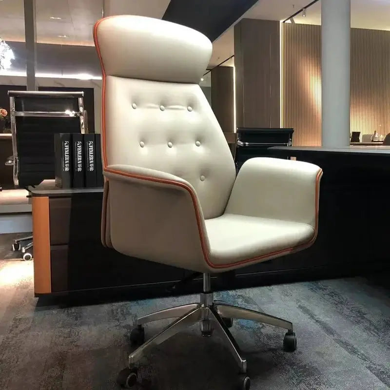 Adjustable Swivel Leather Executive Office Chair – Ergonomic Recliner-MinimalisticDecor.com