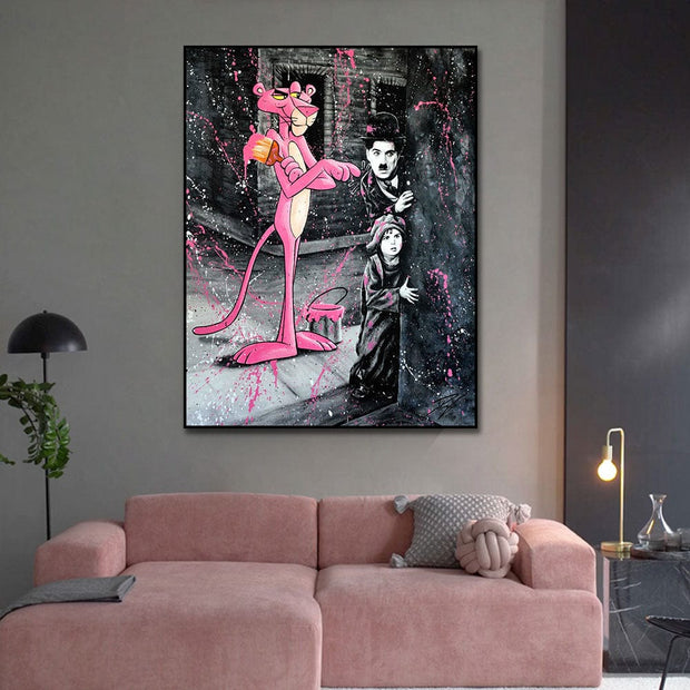 Adorable Pink Panther - Artful Wall Decor-MinimalisticDecor.com