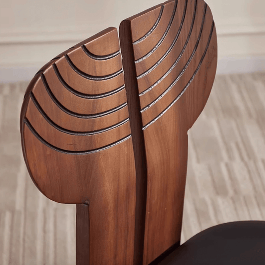 Afro Design Dining Chairs – Solid Walnut Wood Construction-MinimalisticDecor.com