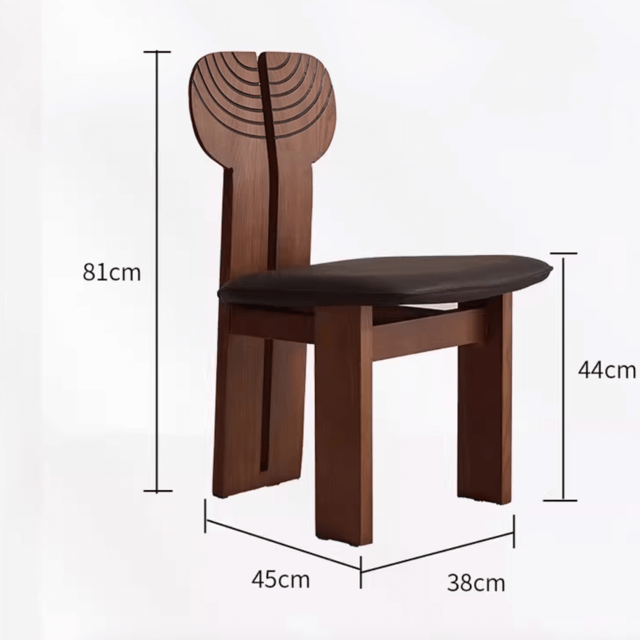 Afro Design Dining Chairs – Solid Walnut Wood Construction-MinimalisticDecor.com