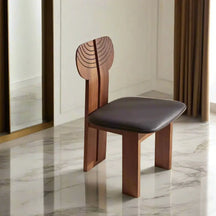 Afro Design Dining Chairs – Solid Walnut Wood Construction-MinimalisticDecor.com