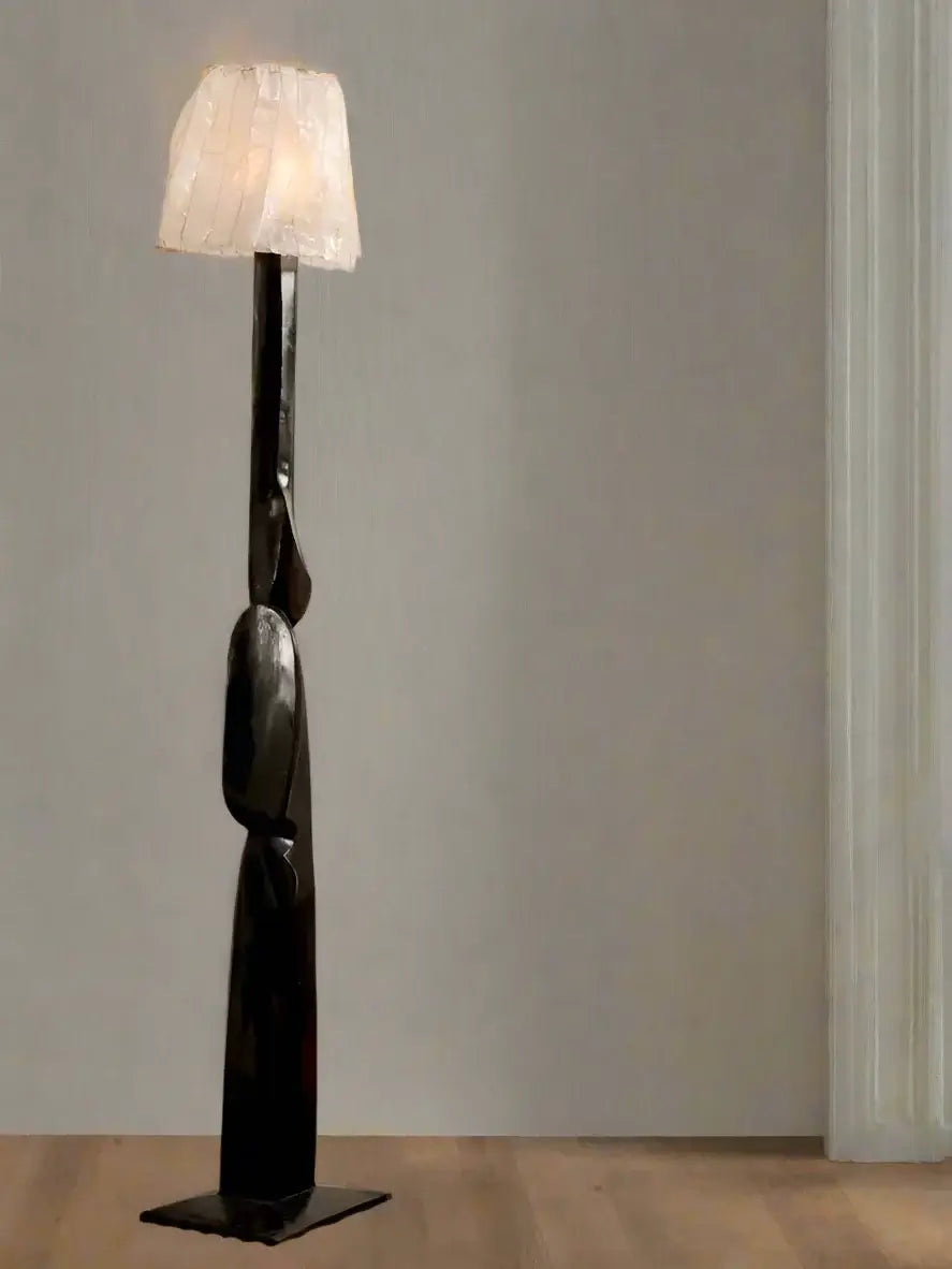 Afro Resin Floor Lamp – Artistic Tribal-Inspired Statement Lighting-MinimalisticDecor.com