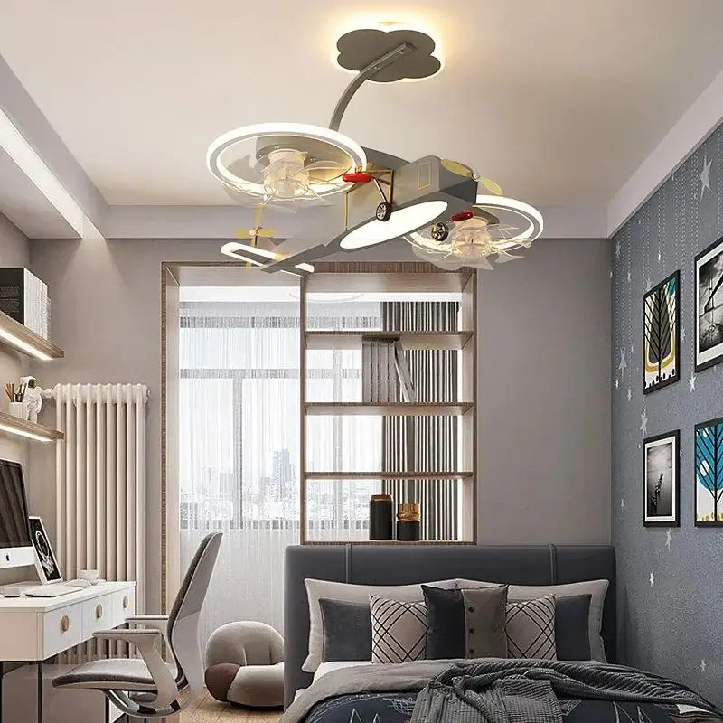 Airplane Fan Light for Kids Bedroom-MinimalisticDecor.com