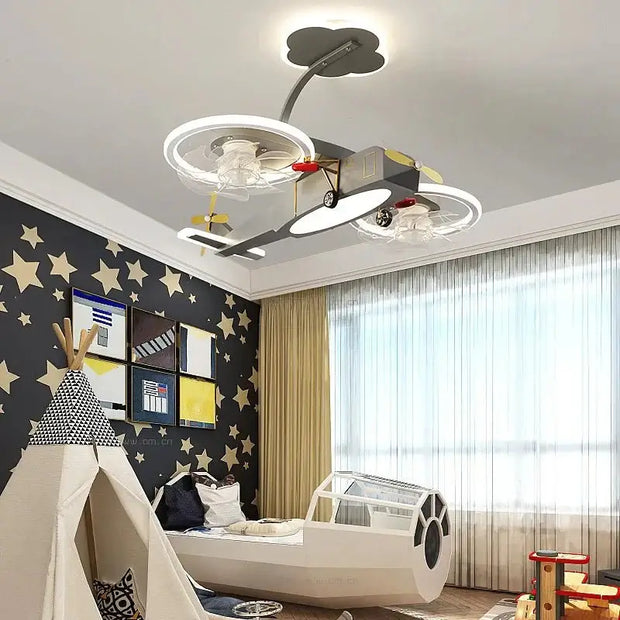 Airplane Fan Light for Kids Bedroom-MinimalisticDecor.com
