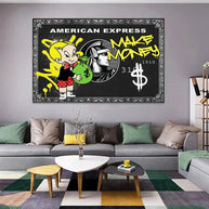 Alec Graffiti Monopoly Make Money Canvas Wall Art-MinimalisticDecor.com