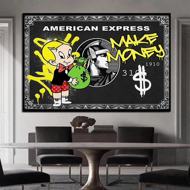 Alec Graffiti Monopoly Make Money Canvas Wall Art-MinimalisticDecor.com