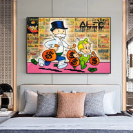 Alec Graffiti Monopoly Millionaire Canvas Wall Art-MinimalisticDecor.com