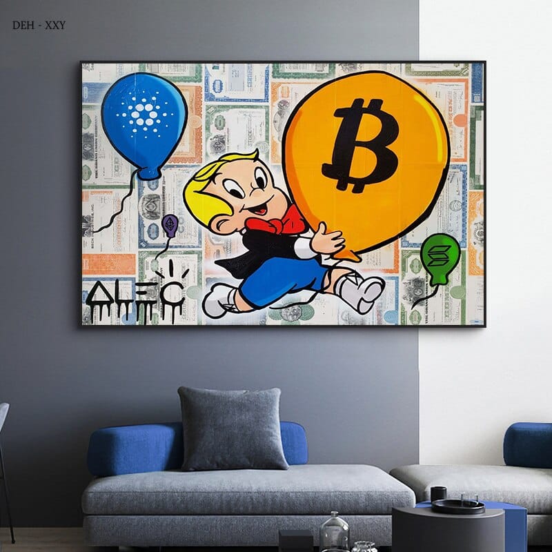 Alec Monopoly and Richie Bitcoin Canvas Wall Art-MinimalisticDecor.com