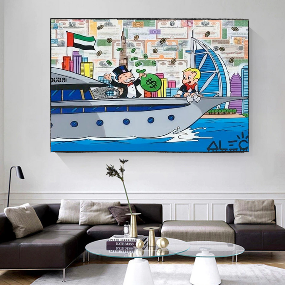 Alec Monopoly and Richie Graffiti Canvas Wall Art-MinimalisticDecor.com