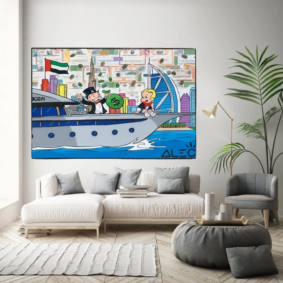 Alec Monopoly and Richie Graffiti Canvas Wall Art-MinimalisticDecor.com