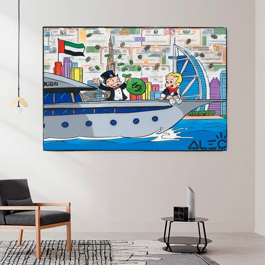 Alec Monopoly and Richie Graffiti Canvas Wall Art-MinimalisticDecor.com