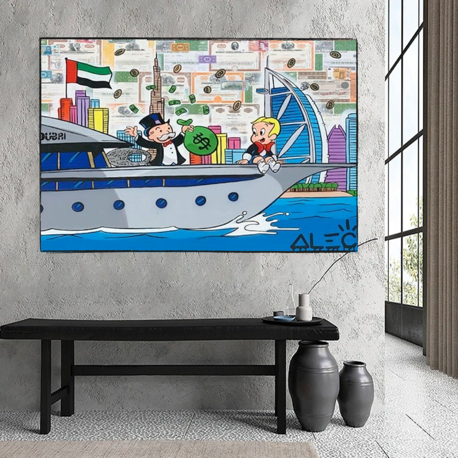 Alec Monopoly and Richie Graffiti Canvas Wall Art-MinimalisticDecor.com