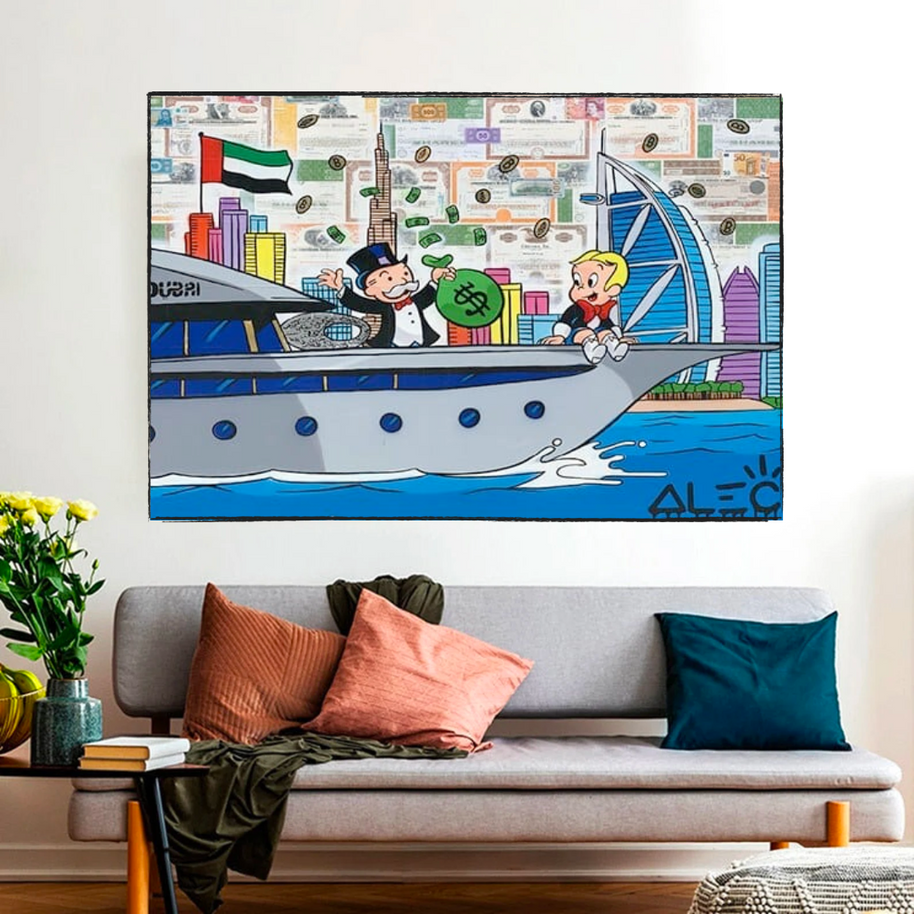 Alec Monopoly and Richie Graffiti Canvas Wall Art-MinimalisticDecor.com