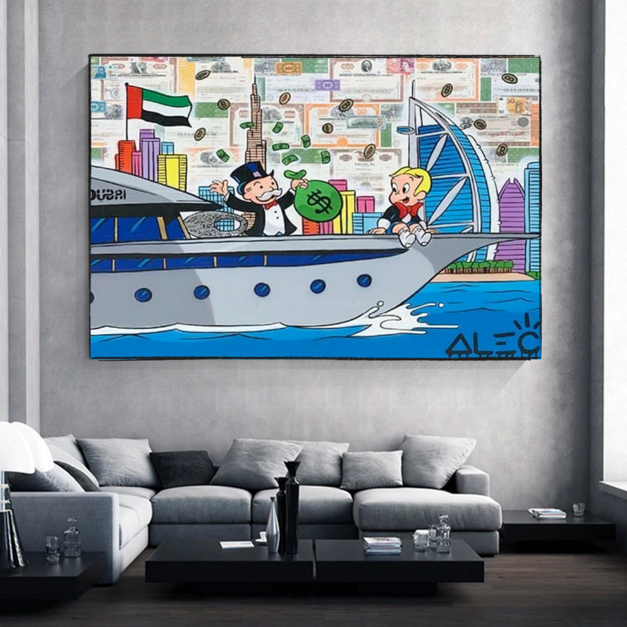 Alec Monopoly and Richie Graffiti Canvas Wall Art-MinimalisticDecor.com