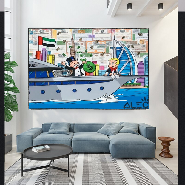 Alec Monopoly and Richie Graffiti Canvas Wall Art-MinimalisticDecor.com