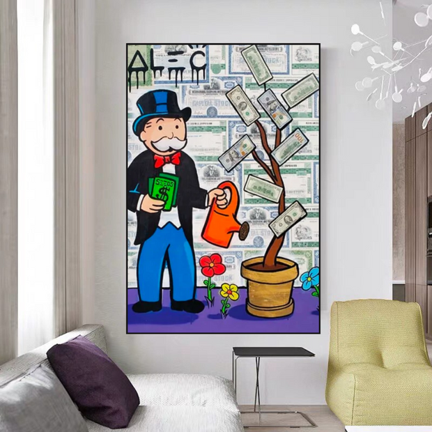 Alec Monopoly and Richie Graffiti Canvas Wall Art-MinimalisticDecor.com