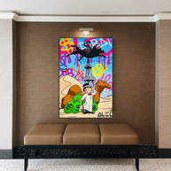 Alec Monopoly Arab Millionaire with Camel Canvas Wall Art-MinimalisticDecor.com