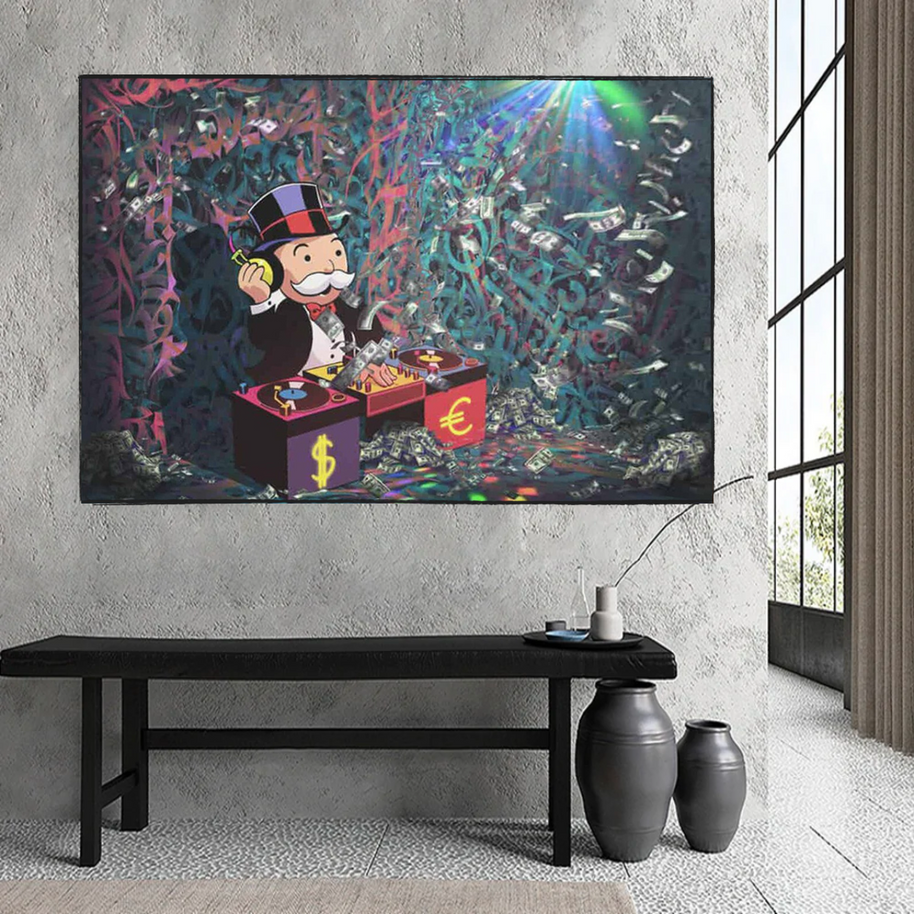Alec Monopoly Club Wall Art - DJ Beats Display-MinimalisticDecor.com