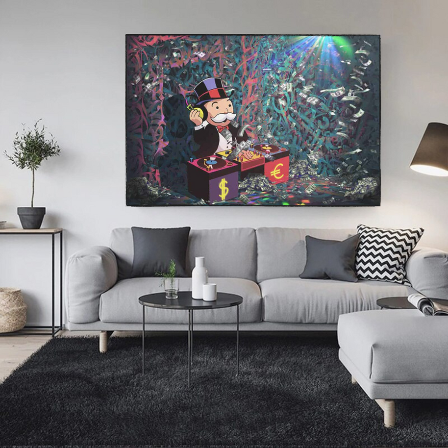 Alec Monopoly Club Wall Art - DJ Beats Display-MinimalisticDecor.com