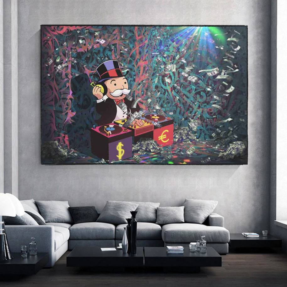 Alec Monopoly Club Wall Art - DJ Beats Display-MinimalisticDecor.com