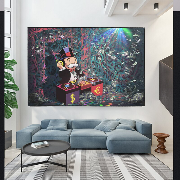 Alec Monopoly Club Wall Art - DJ Beats Display-MinimalisticDecor.com