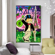 Alec Monopoly Eiffel Tower Canvas Wall Art-MinimalisticDecor.com