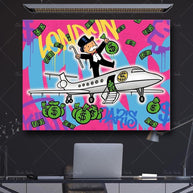 Alec Monopoly Flying to London Wall Art-MinimalisticDecor.com