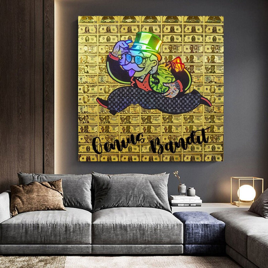 Alec Monopoly Genius Bandit Canvas Wall Art-MinimalisticDecor.com
