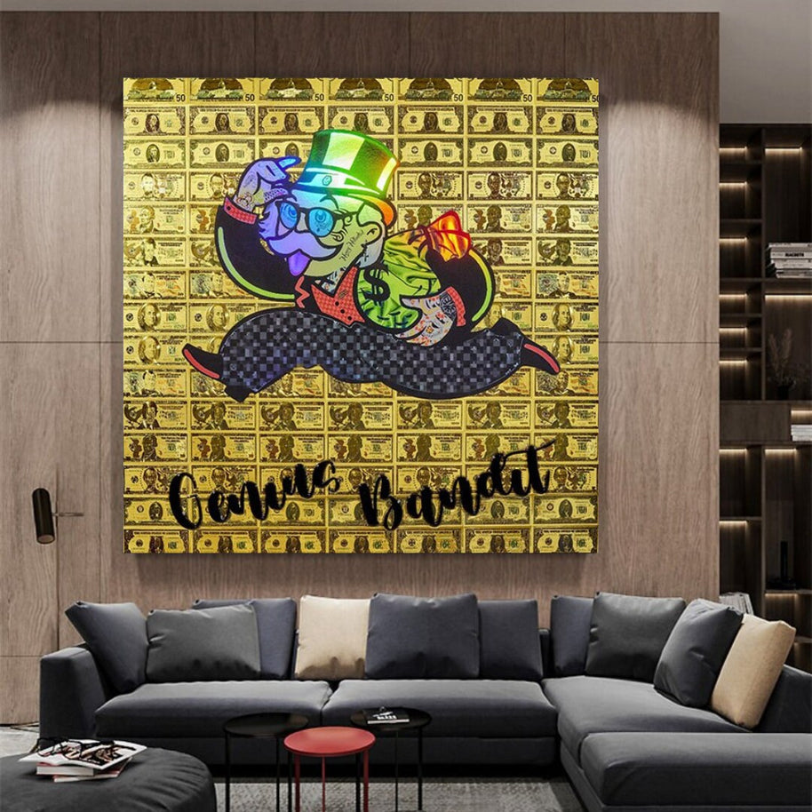Alec Monopoly Genius Bandit Canvas Wall Art-MinimalisticDecor.com