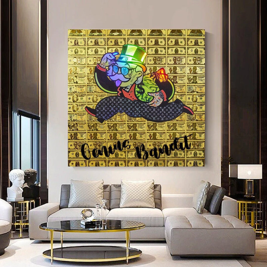 Alec Monopoly Genius Bandit Canvas Wall Art-MinimalisticDecor.com