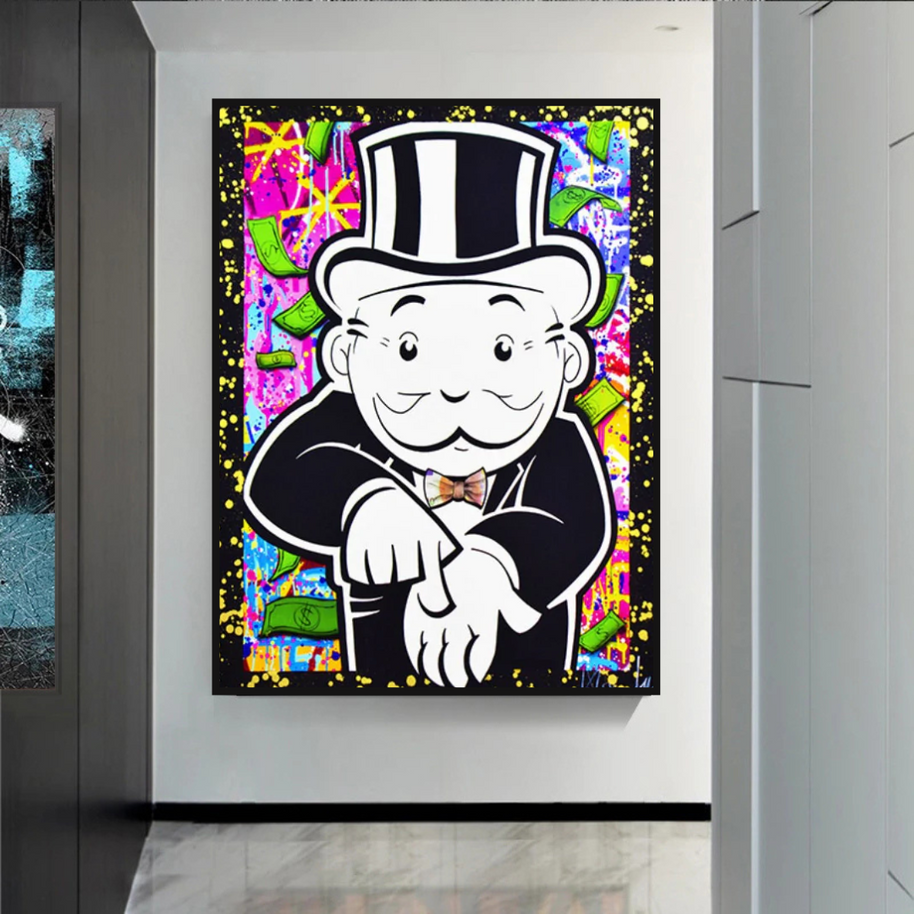 Alec Monopoly Give Me Money Canvas Wall Art-MinimalisticDecor.com