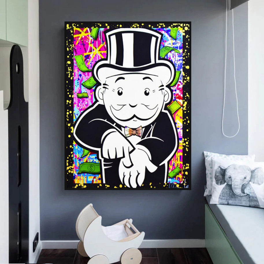 Alec Monopoly Give Me Money Canvas Wall Art-MinimalisticDecor.com