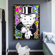 Alec Monopoly Give Me Money Canvas Wall Art-MinimalisticDecor.com