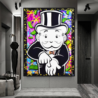 Alec Monopoly Give Me Money Canvas Wall Art-MinimalisticDecor.com