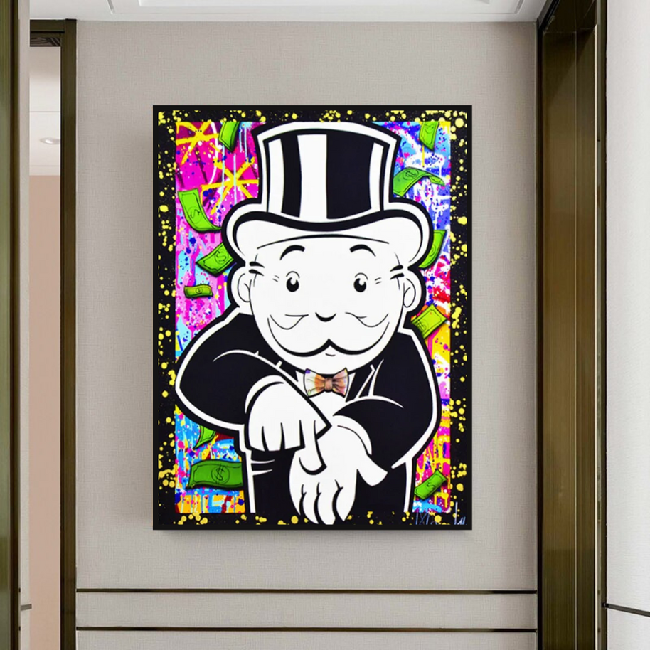 Alec Monopoly Give Me Money Canvas Wall Art-MinimalisticDecor.com