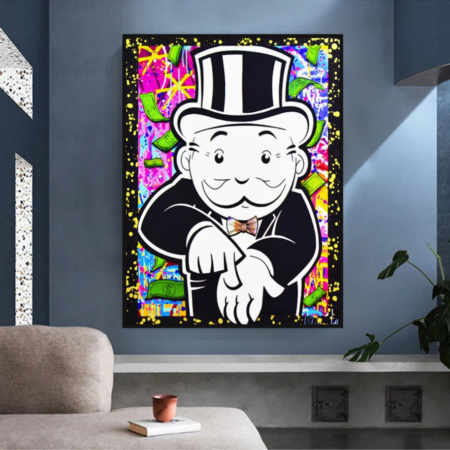 Alec Monopoly Give Me Money Canvas Wall Art-MinimalisticDecor.com