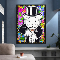 Alec Monopoly Give Me Money Canvas Wall Art-MinimalisticDecor.com