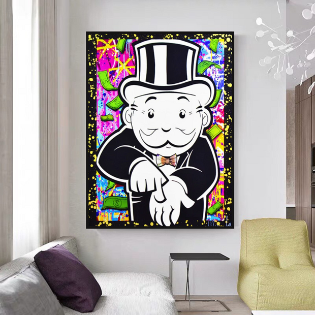 Alec Monopoly Give Me Money Canvas Wall Art-MinimalisticDecor.com
