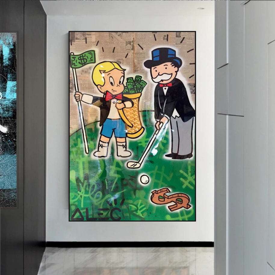 Alec Monopoly Go yard Golf Canvas Wall Art-MinimalisticDecor.com