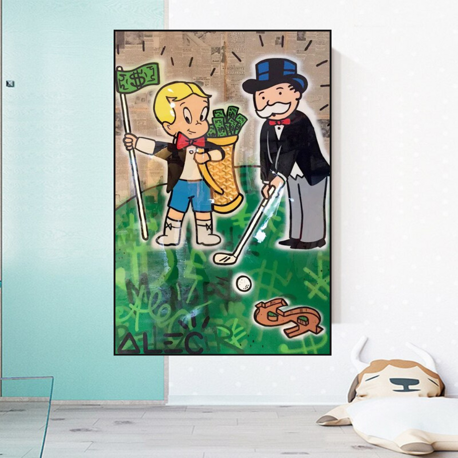 Alec Monopoly Go yard Golf Canvas Wall Art-MinimalisticDecor.com