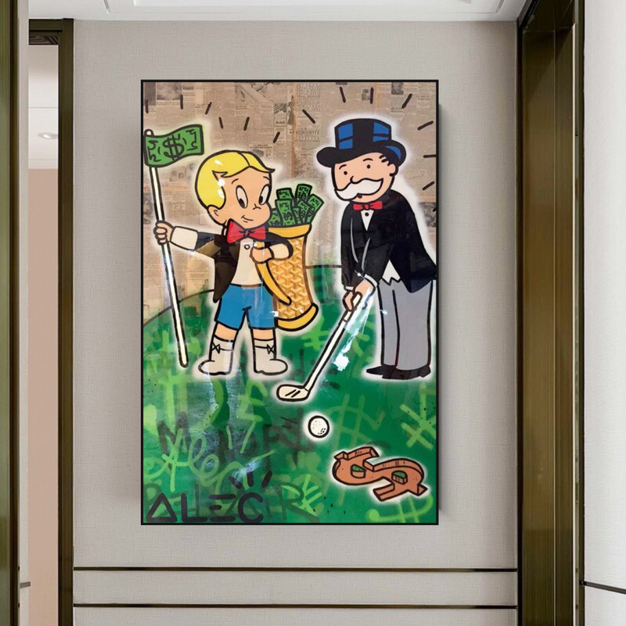 Alec Monopoly Go yard Golf Canvas Wall Art-MinimalisticDecor.com