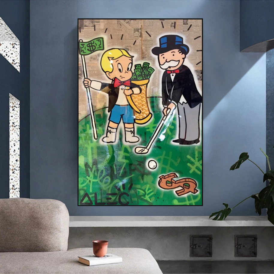 Alec Monopoly Go yard Golf Canvas Wall Art-MinimalisticDecor.com