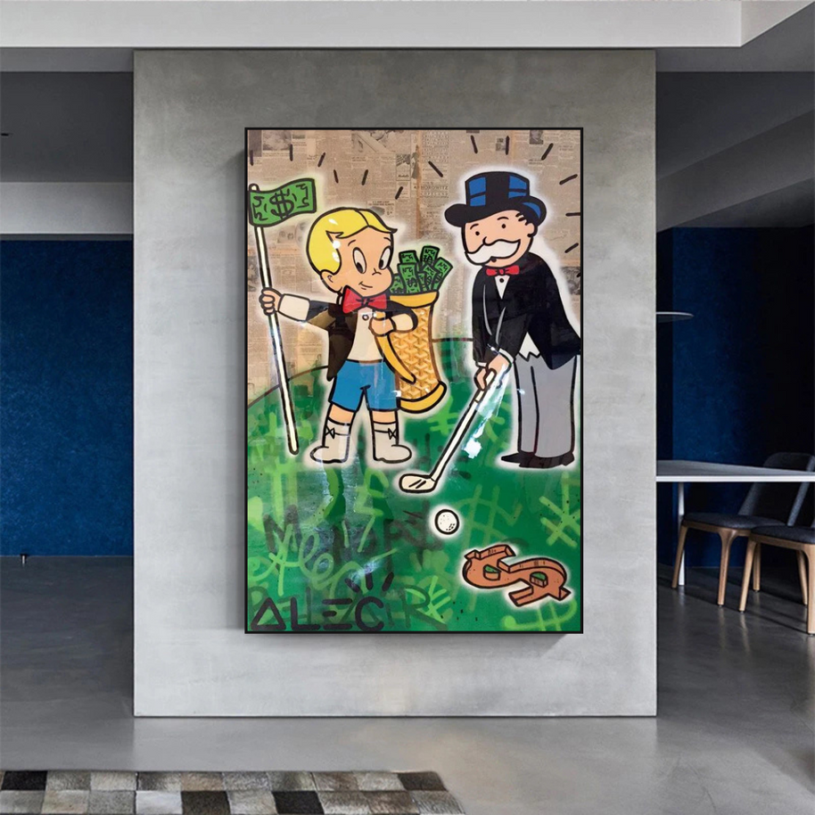 Alec Monopoly Go yard Golf Canvas Wall Art-MinimalisticDecor.com